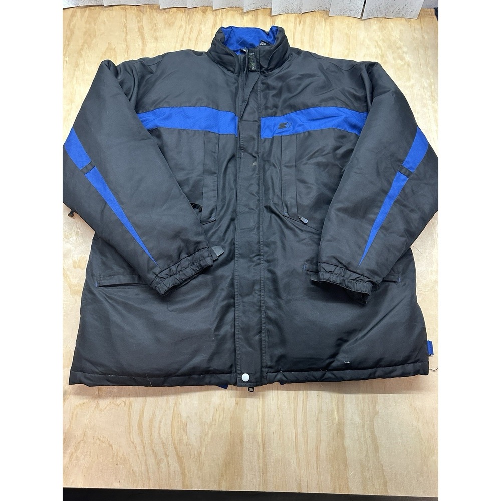 STARTER Men's Jacket XLT Black Blue Classic Down Filled Winter Warm Puffer Snow